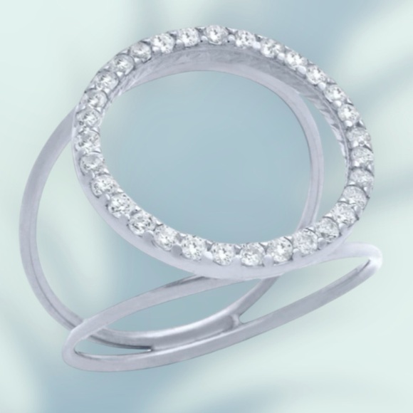 NWOT 925 Rhoduim plated SPLIT SHANK RING WITH 18MM CZ ETERNITY - Picture 7 of 9